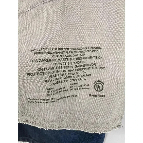 Tyndale FRMC Jeans Flame Resistant Pants F290T Blue Relaxed Carpenter 36x32 EUC - Picture 15 of 16